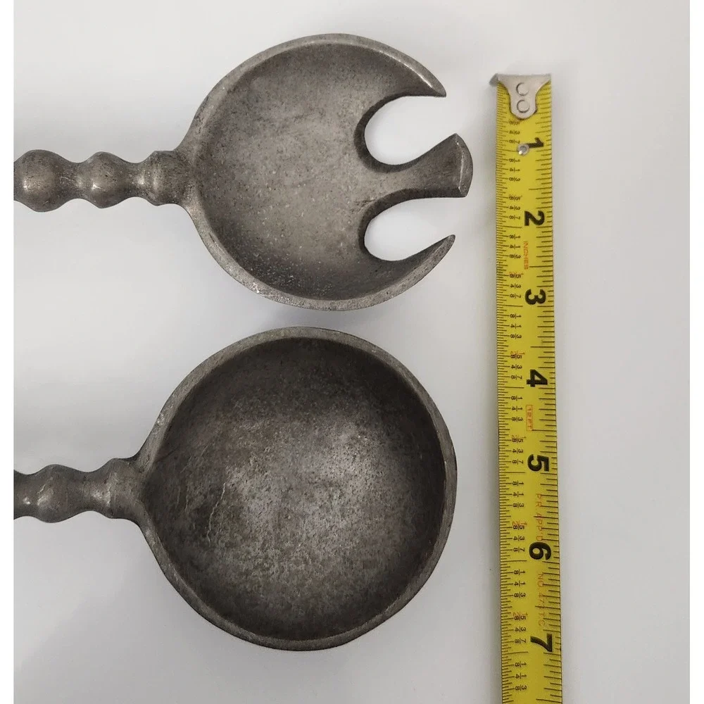 Vintage Metal‎ Salad Servers Serving Spoon Spork Kitchen Utensils Decor